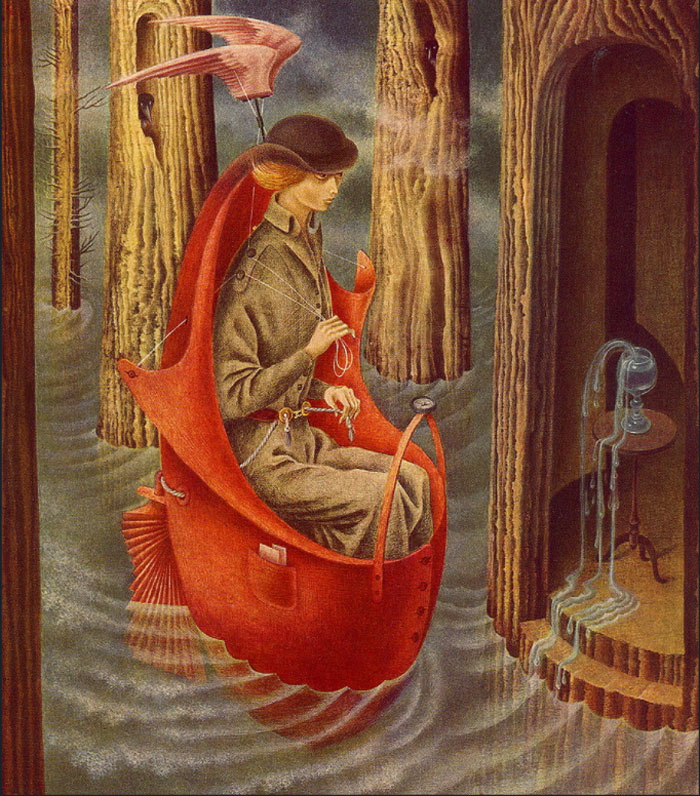 Remedios Varo, Exploring of The Source Orinonoco River", 1959