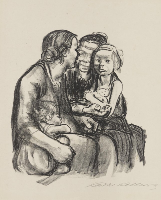 Two chatting Women with two Children, 1930 - Käthe Kollwitz